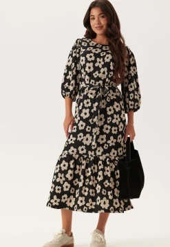 Structure Flounce Midi Dress