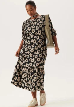 Structure Flounce Midi Dress