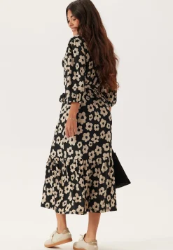Structure Flounce Midi Dress