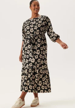 Structure Flounce Midi Dress