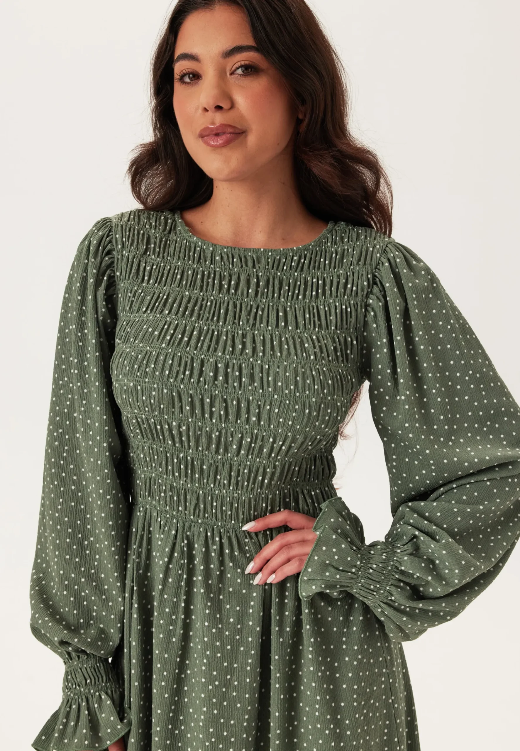 Structure Long Sleeve Midi Dress