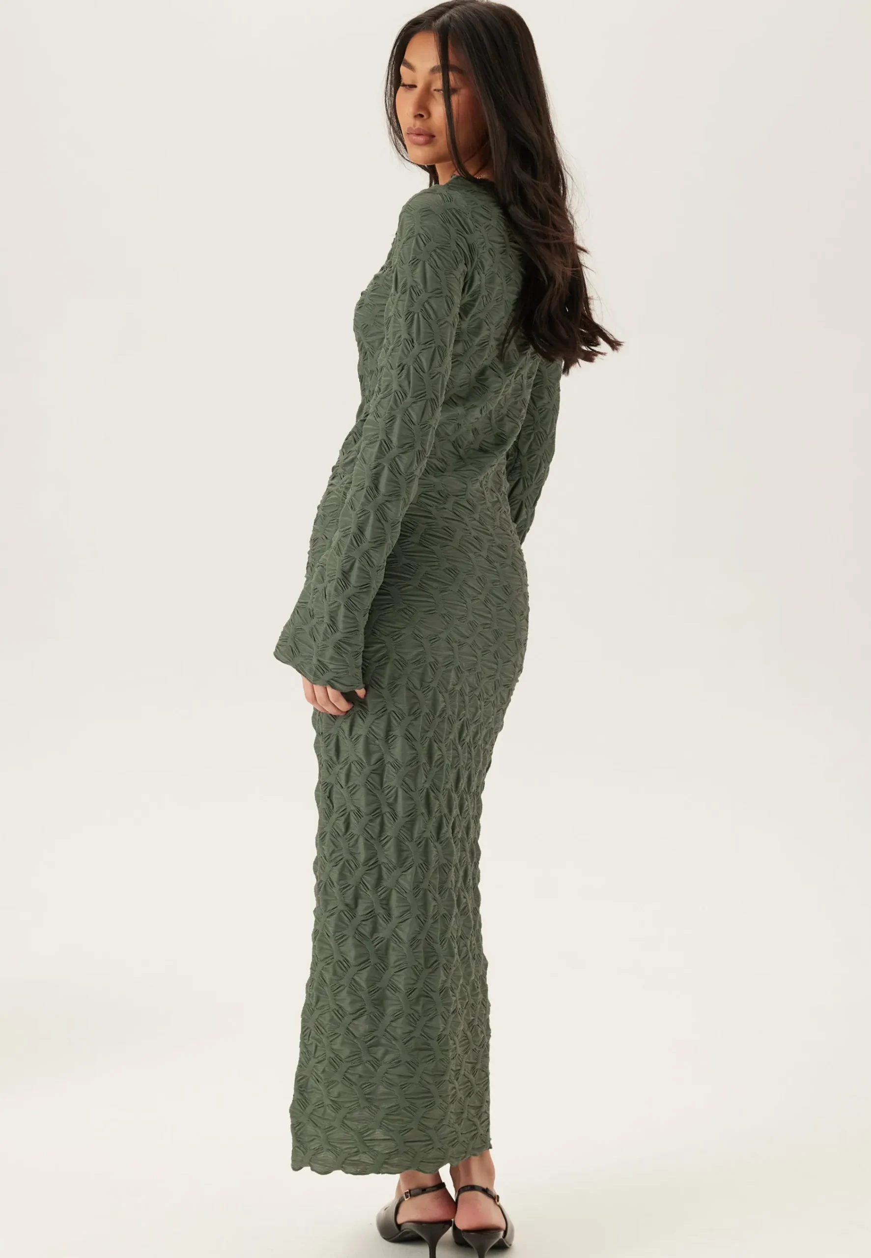 Structure Long Sleeve Midi Dress