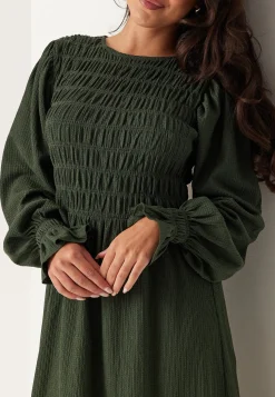 Structure Long Sleeve Midi Dress