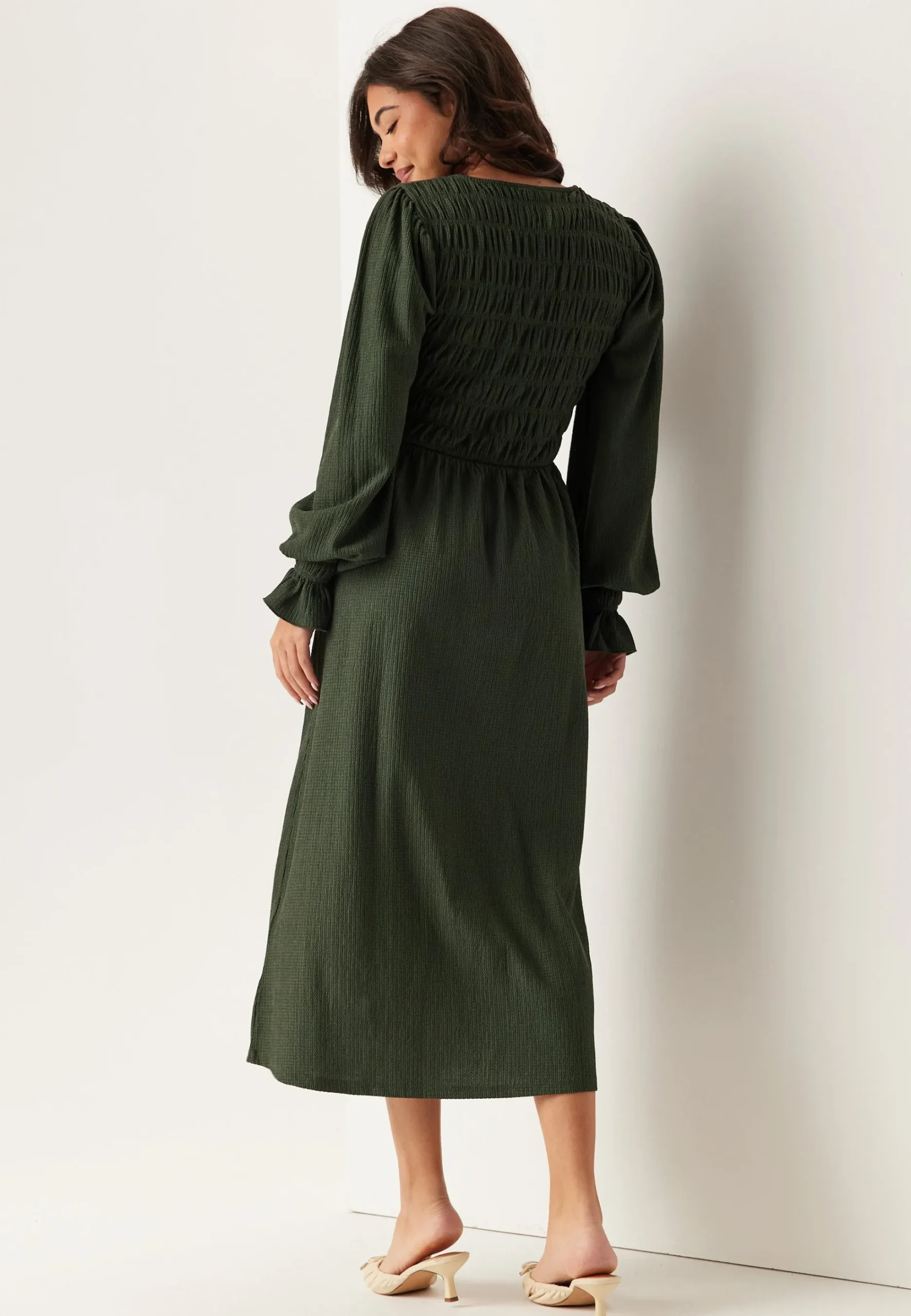 Structure Long Sleeve Midi Dress
