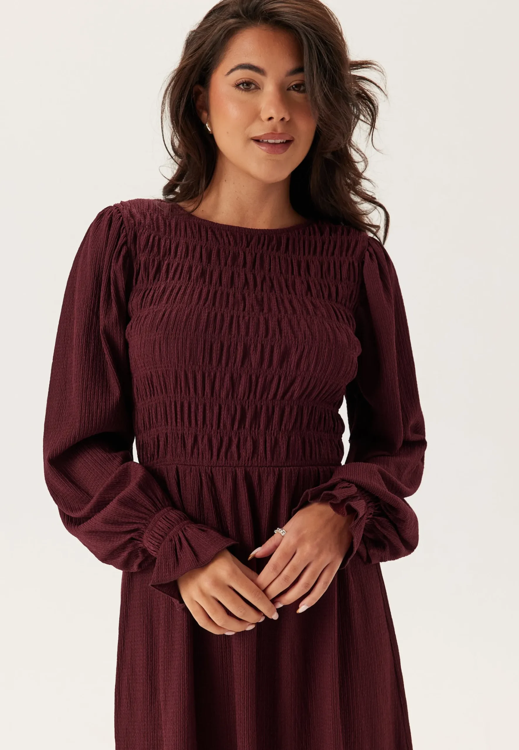 Structure Long Sleeve Midi Dress