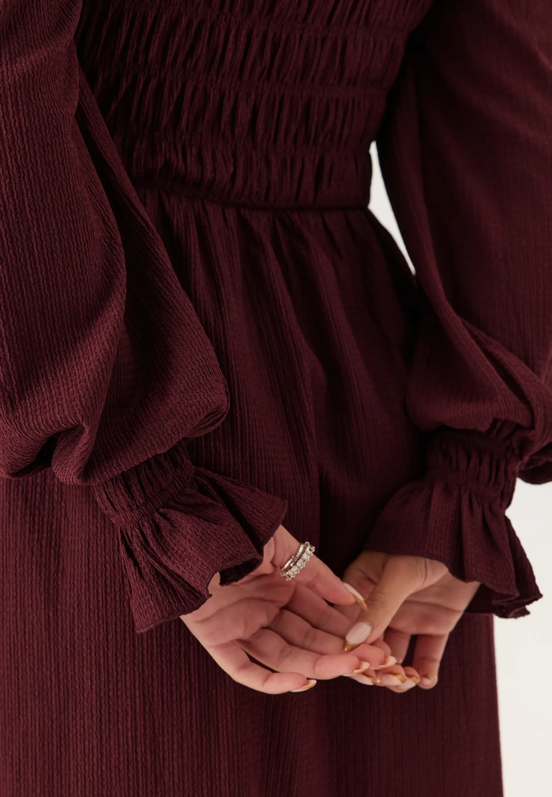 Structure Long Sleeve Midi Dress