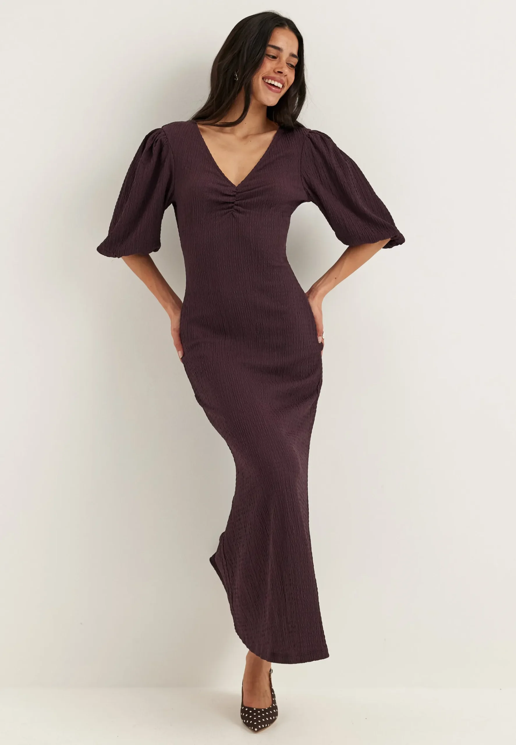 Structure Puff Sleeve Dress