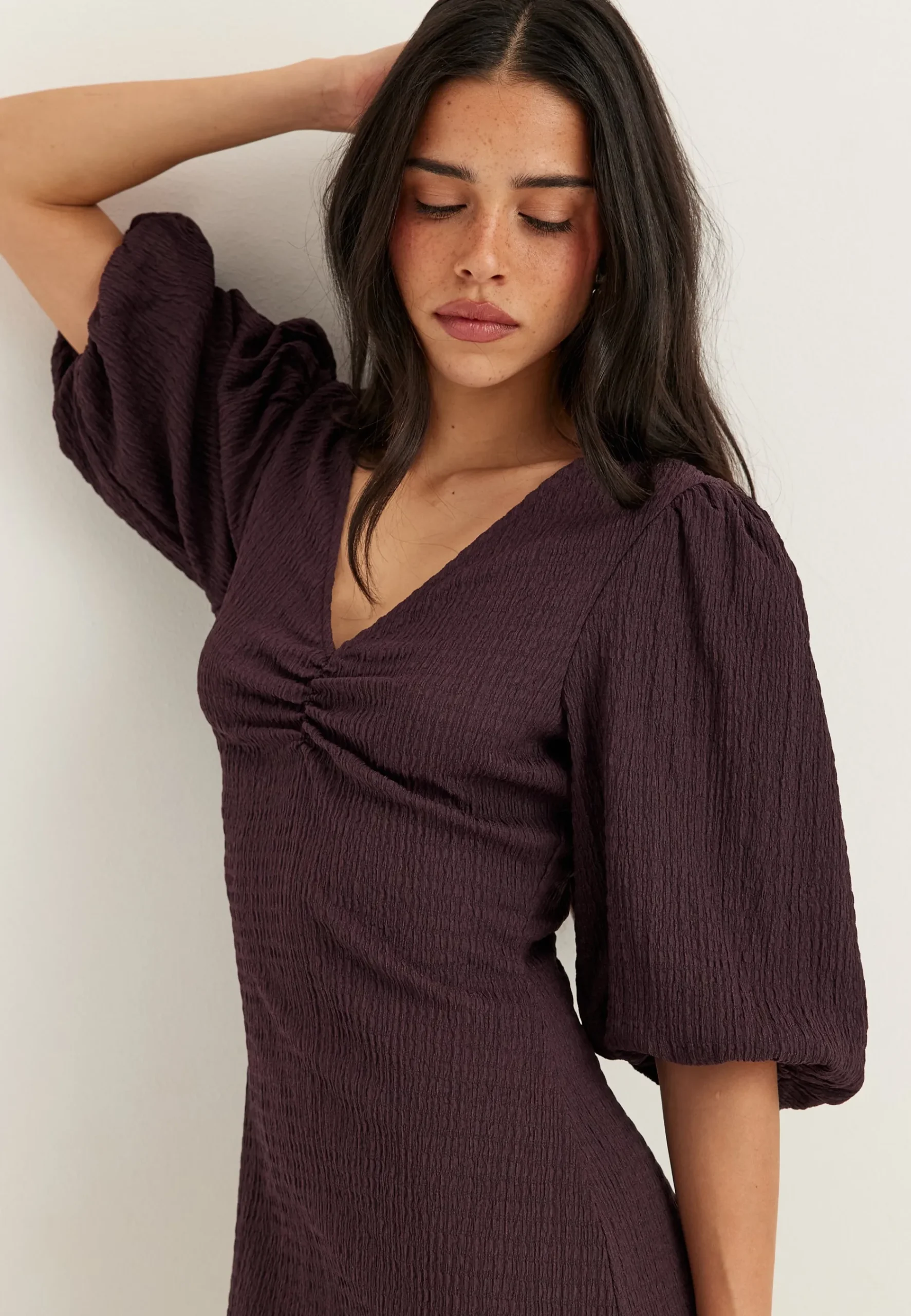 Structure Puff Sleeve Dress