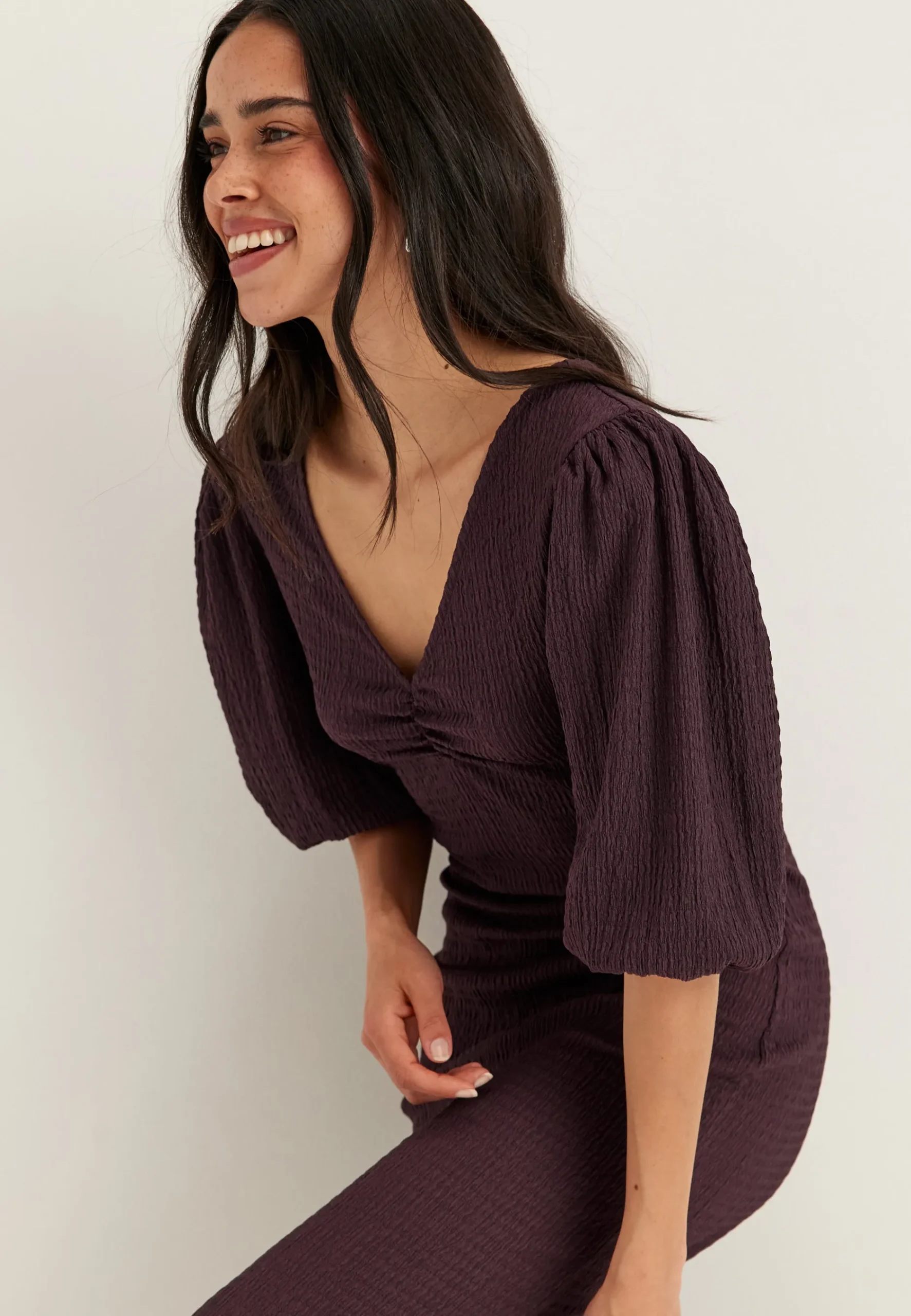 Structure Puff Sleeve Dress