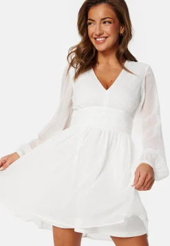 Tie Back L/S Chiffon Dress