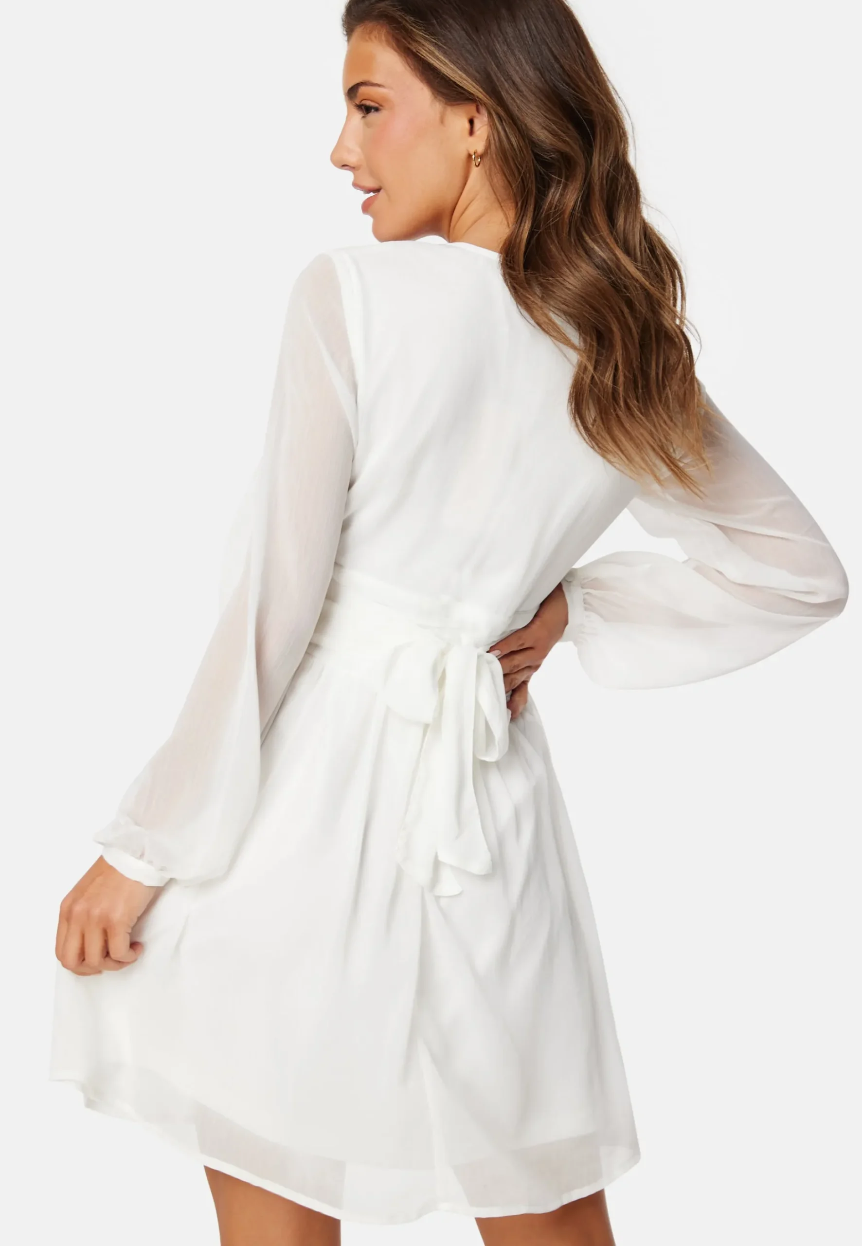 Tie Back L/S Chiffon Dress