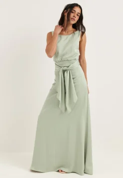 Tie Back Shawl Satin Dress