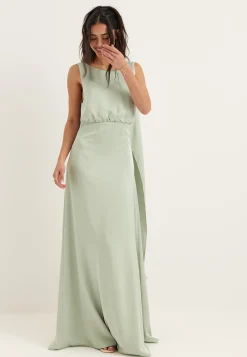 Tie Back Shawl Satin Dress