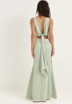 Tie Back Shawl Satin Dress