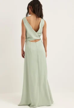 Tie Back Shawl Satin Dress