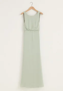 Tie Back Shawl Satin Dress