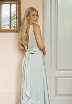 Tie Back Shawl Satin Dress