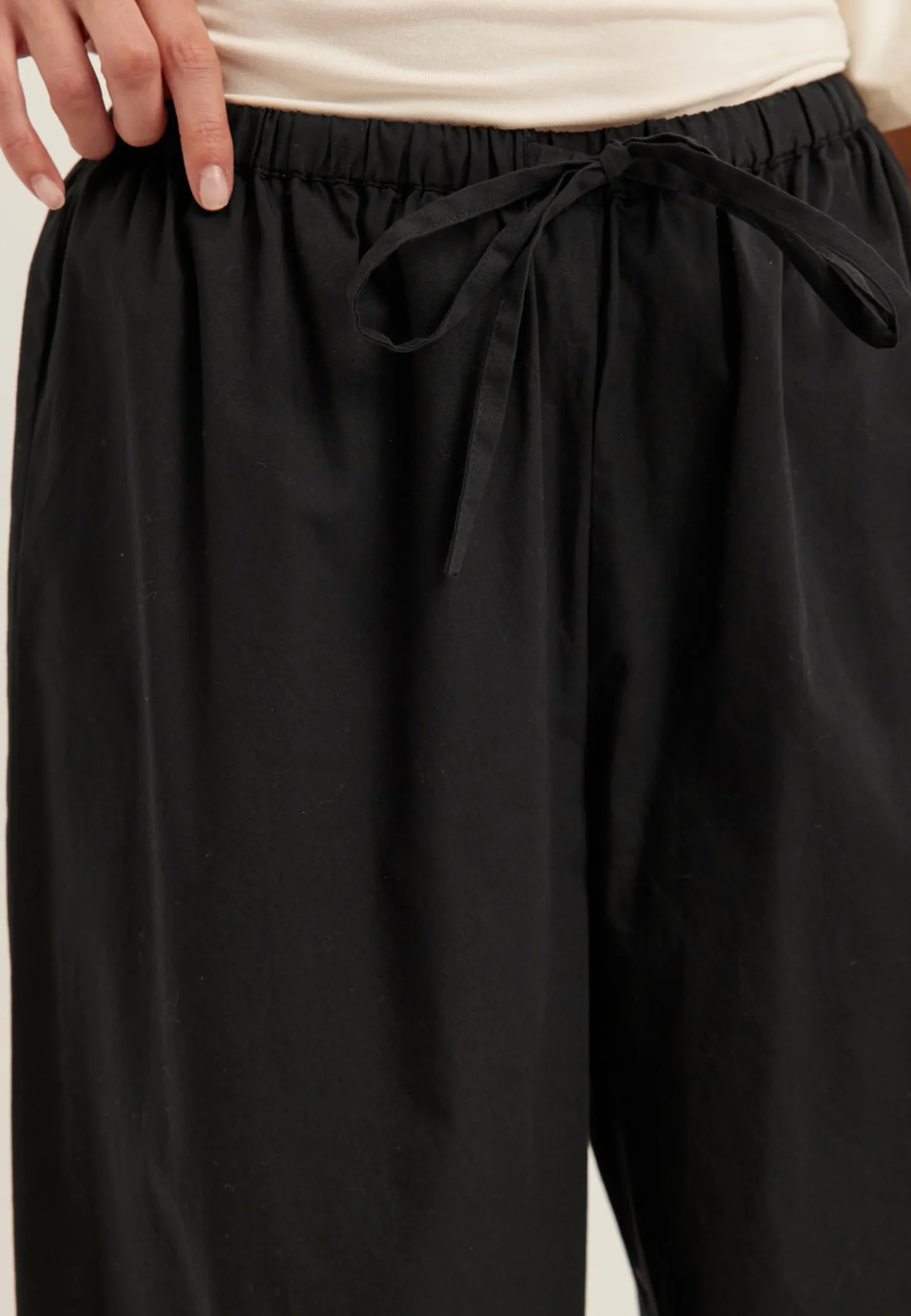 Tie Detail Cotton Trousers