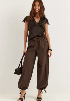 Tie Detail Cotton Trousers
