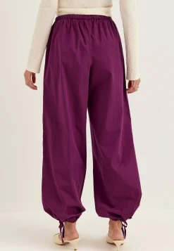 Tie Detail Cotton Trousers