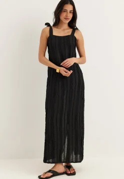 Tie Midi Frill Dress