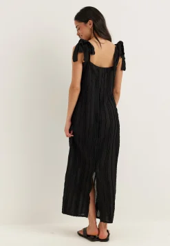 Tie Midi Frill Dress