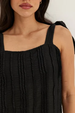 Tie Midi Frill Dress