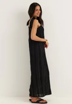 Tie Midi Frill Dress