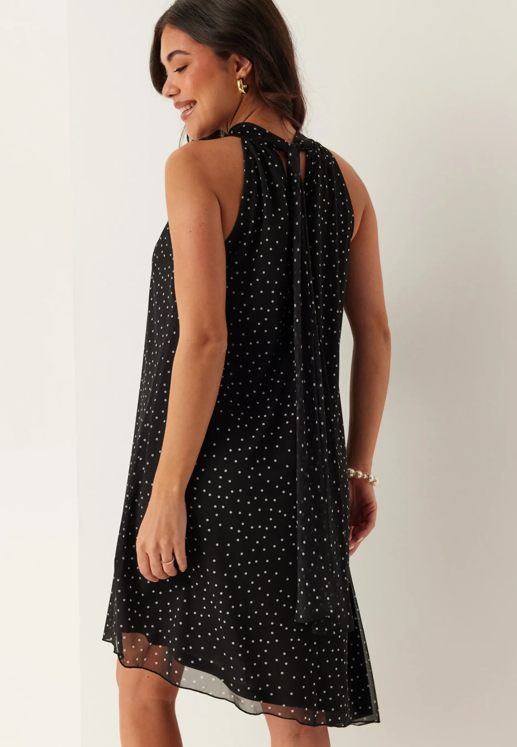 Tie Reversible Short Mesh Dress