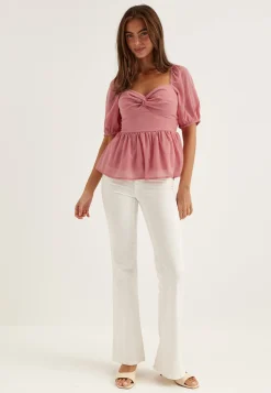 Twist Detail Short Sleeve Blouse