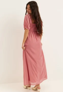 Twist Detail Short Sleeve Maxi Dress