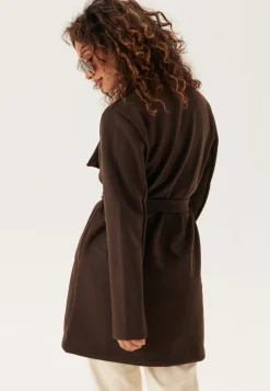 Vicooley Collar Belt Coat