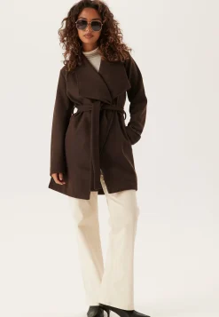 Vicooley Collar Belt Coat