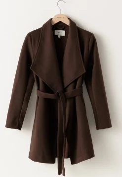 Vicooley Collar Belt Coat