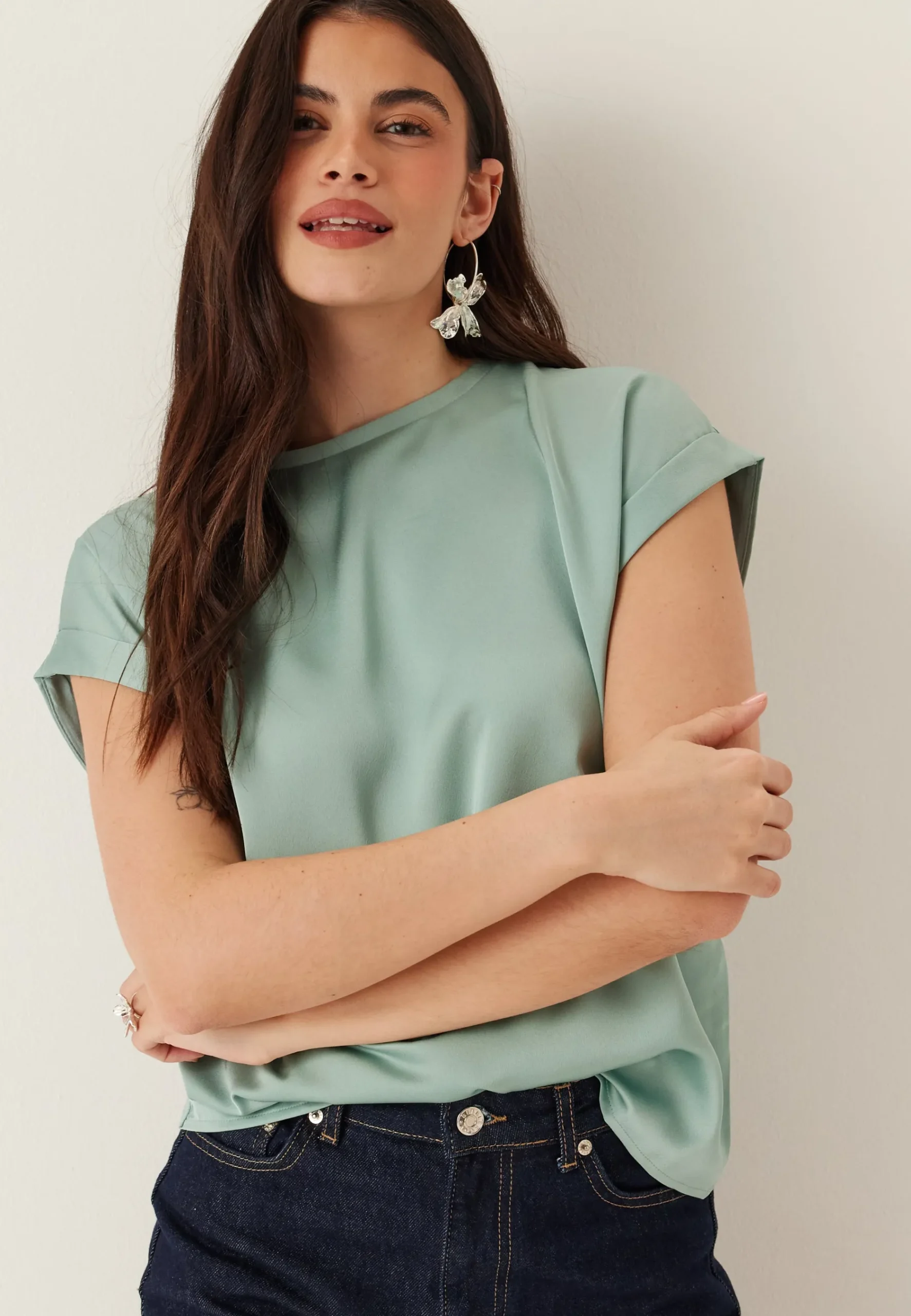 Viellette S/S Satin Top