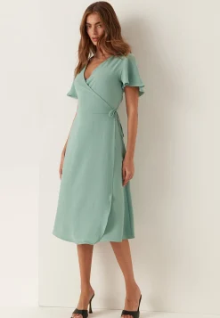 Vilovie S/S Wrap Midi Dress