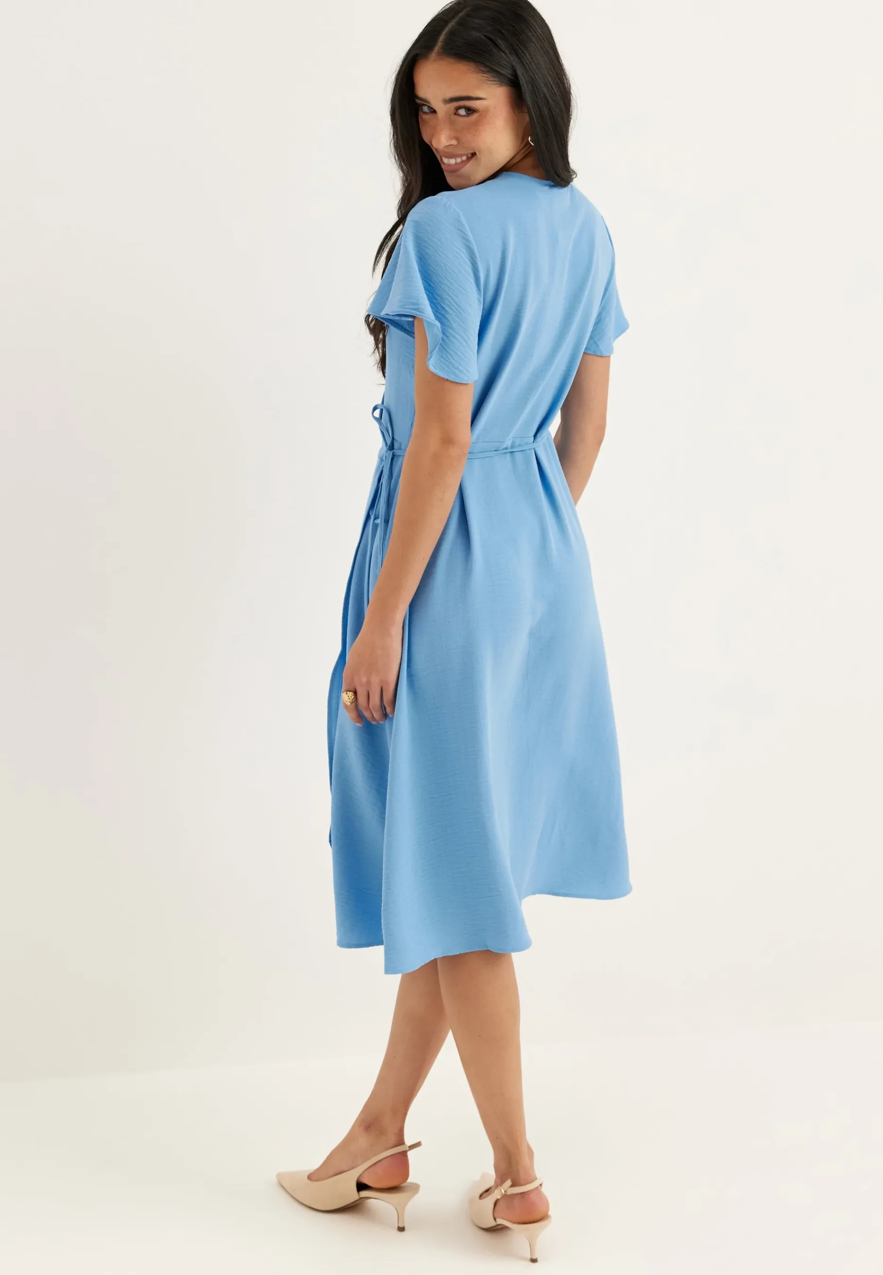 Vilovie S/S Wrap Midi Dress
