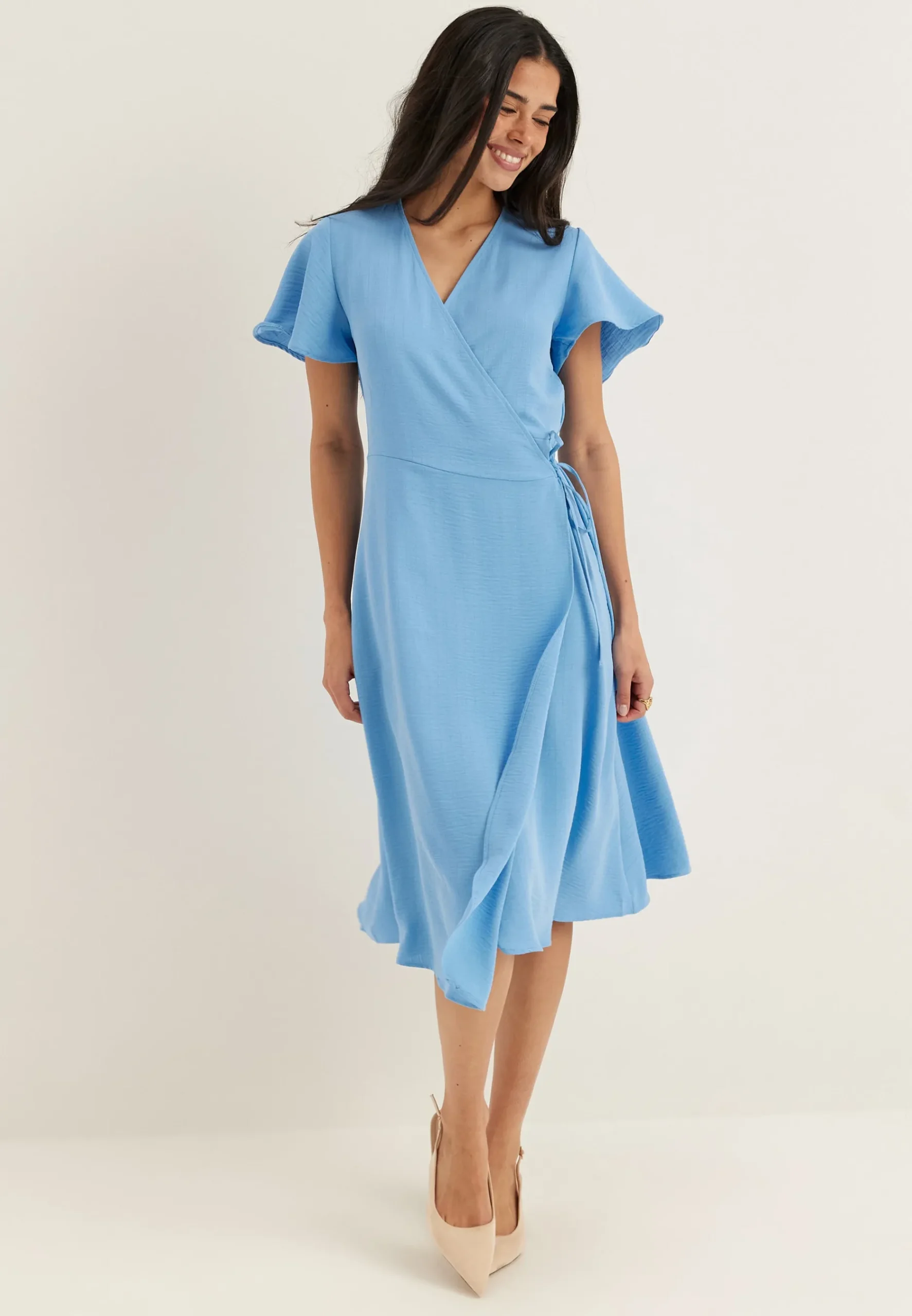 Vilovie S/S Wrap Midi Dress