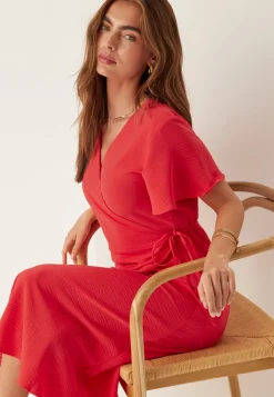 Vilovie S/S Wrap Midi Dress