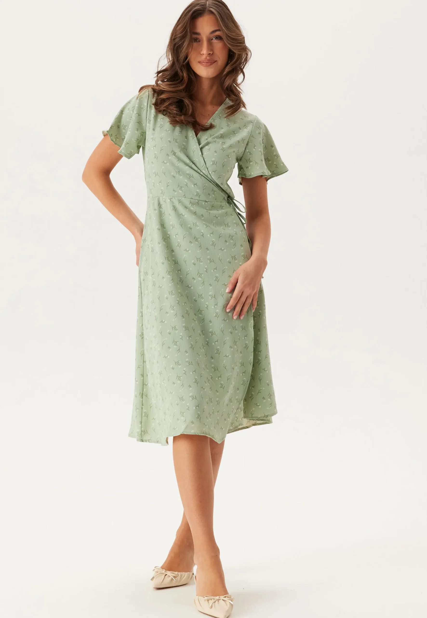 Vilovie S/S Wrap Midi Dress