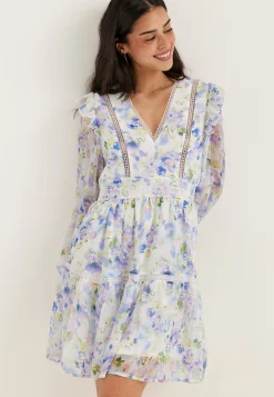 Viroman New V-neck L/S Short Dress