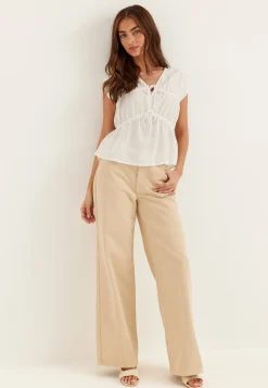 Viscose Tie Detail Blouse
