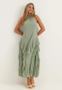 Visella Halterneck Flounch Dress