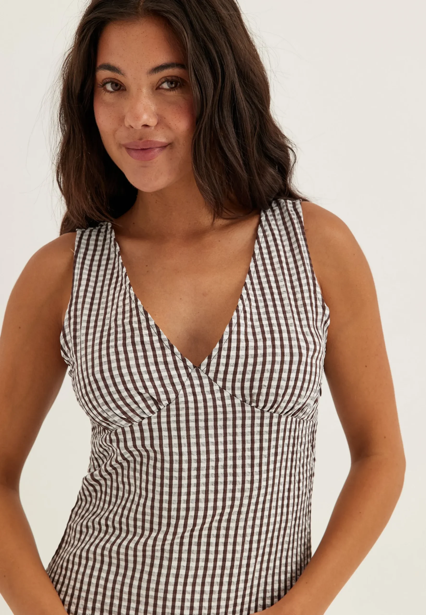 Viterni S/L V-NECK ANKLE DRESS