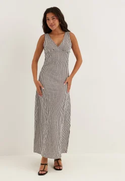 Viterni S/L V-NECK ANKLE DRESS