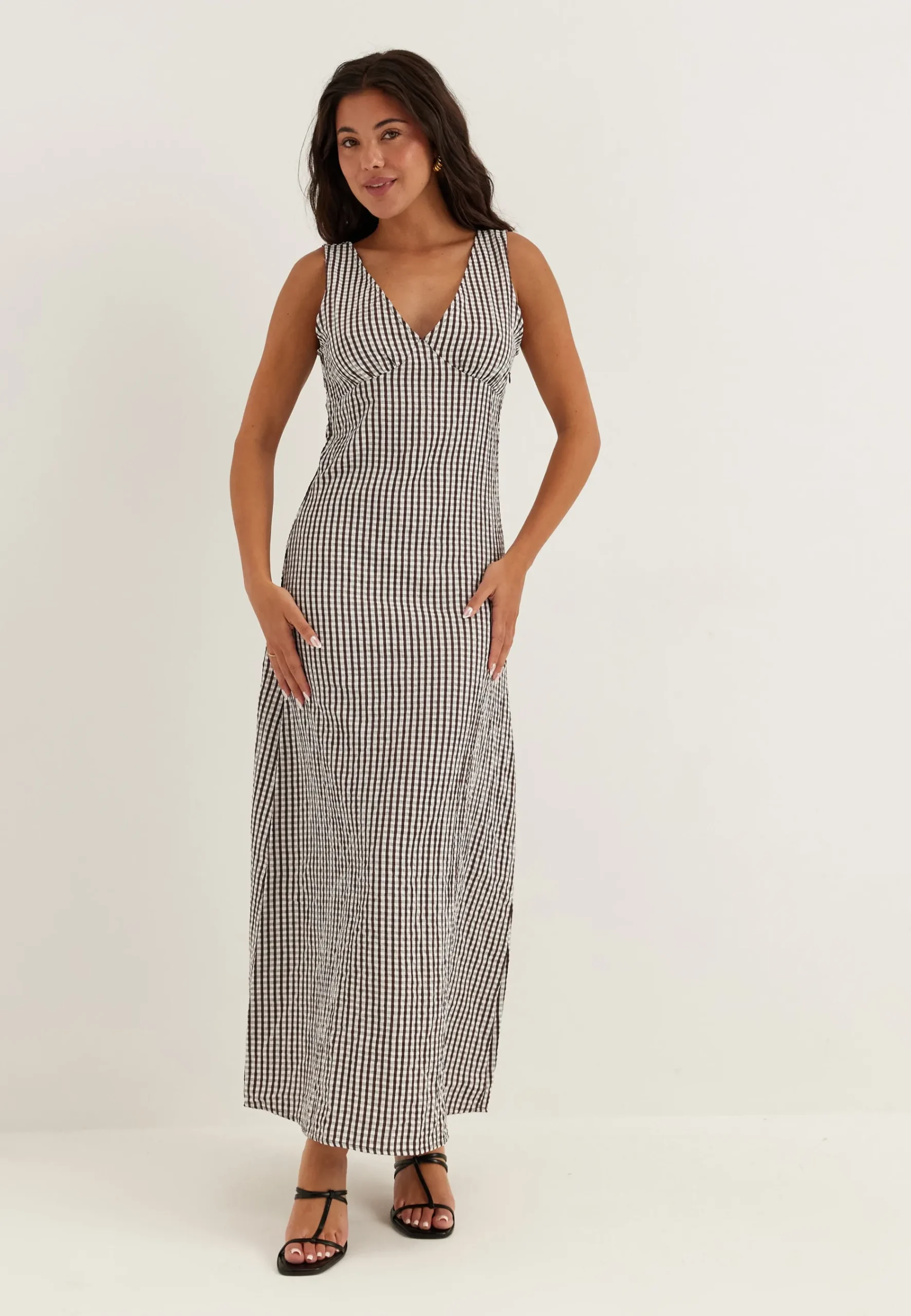 Viterni S/L V-NECK ANKLE DRESS