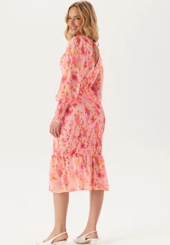 Vmflora Ls V-neck Calf Dress
