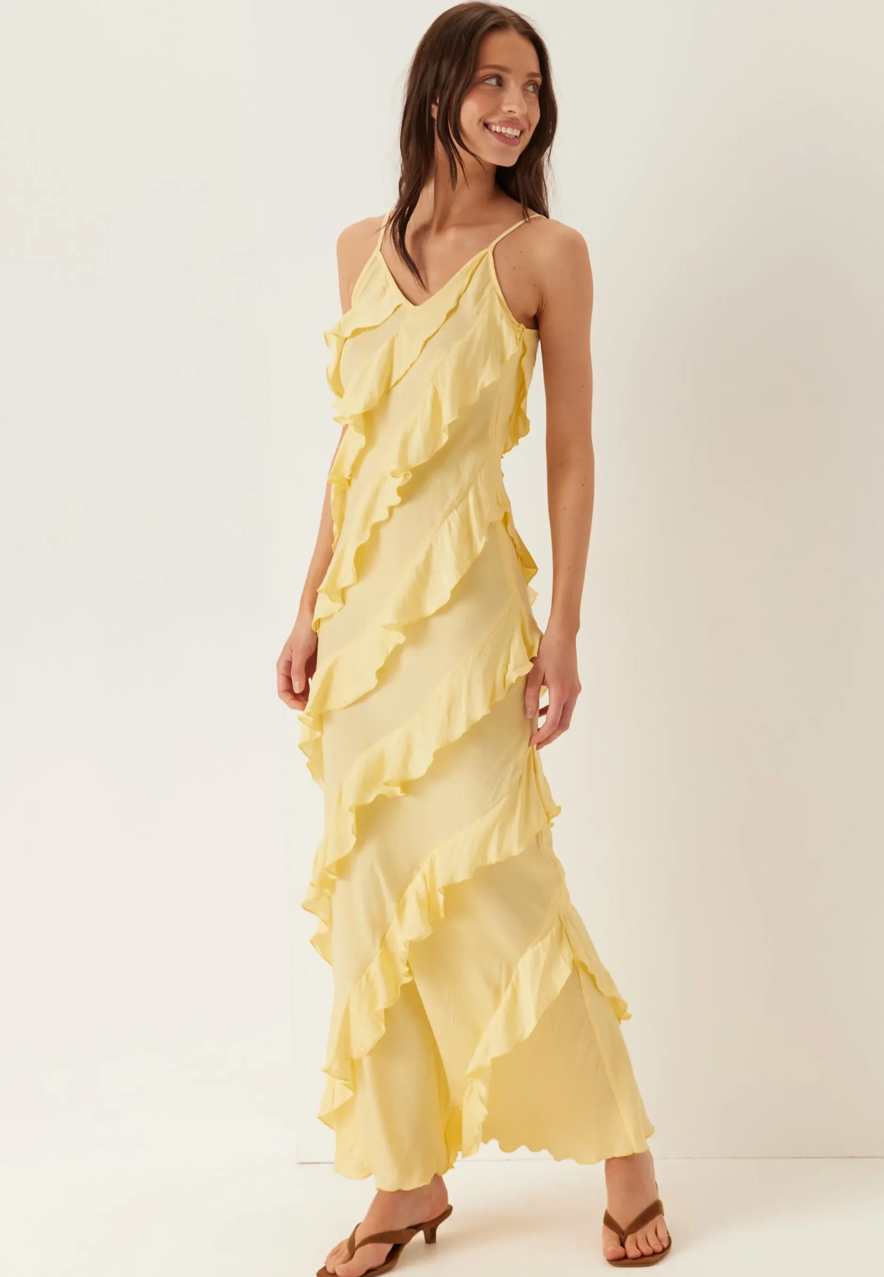 Vmicelyn Sl Ruffle Maxi Dress