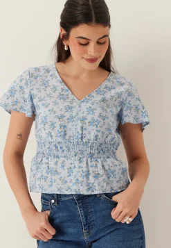 Vmjosie Ss V-neck Short Smock Top