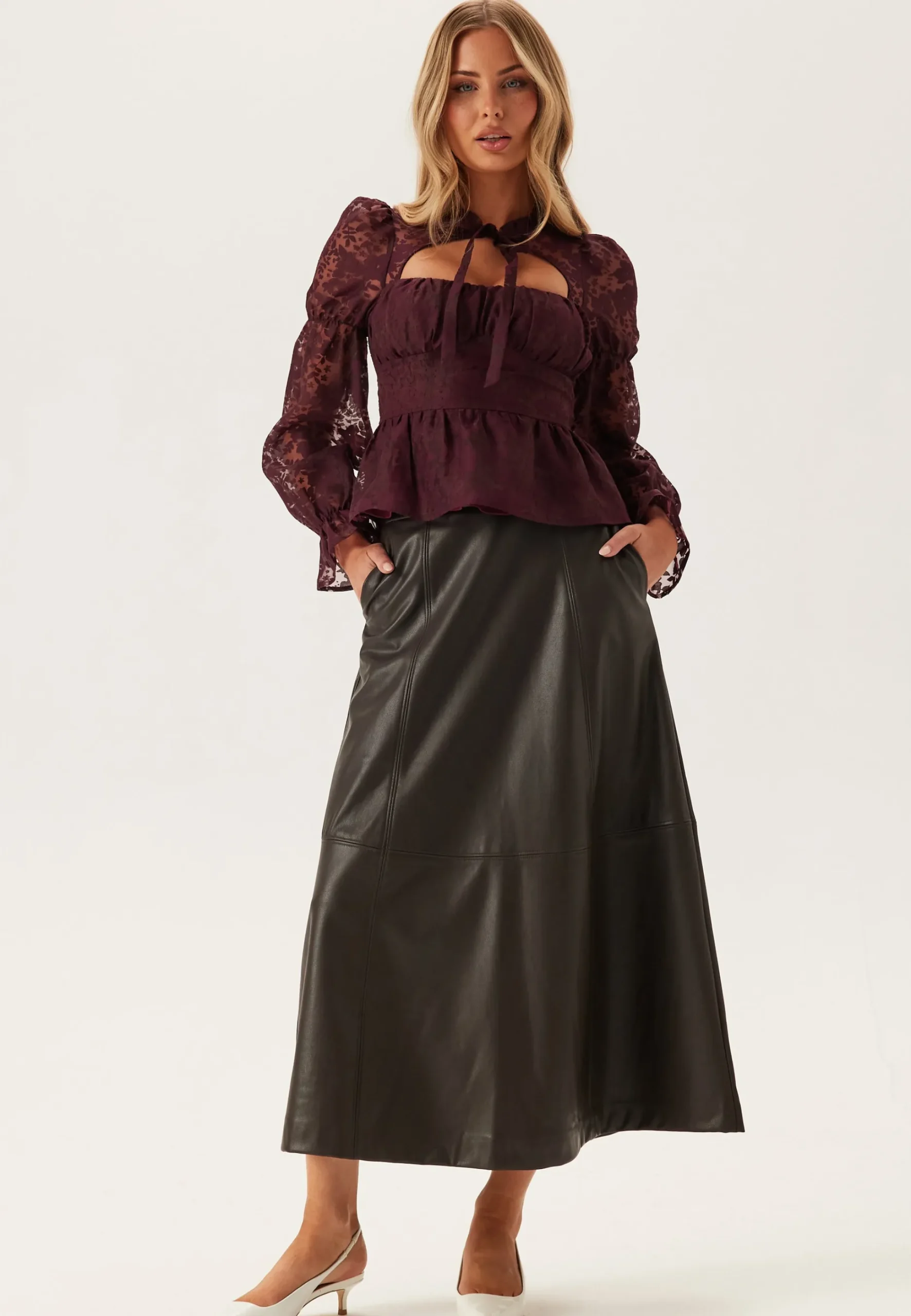 Vmolive Hw Coated Ankle Skirt